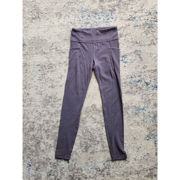 Athleta Girl Size Large 12 High Rise Stash Your Treasures Tights Purple Athletic - Picture 3 of 4
